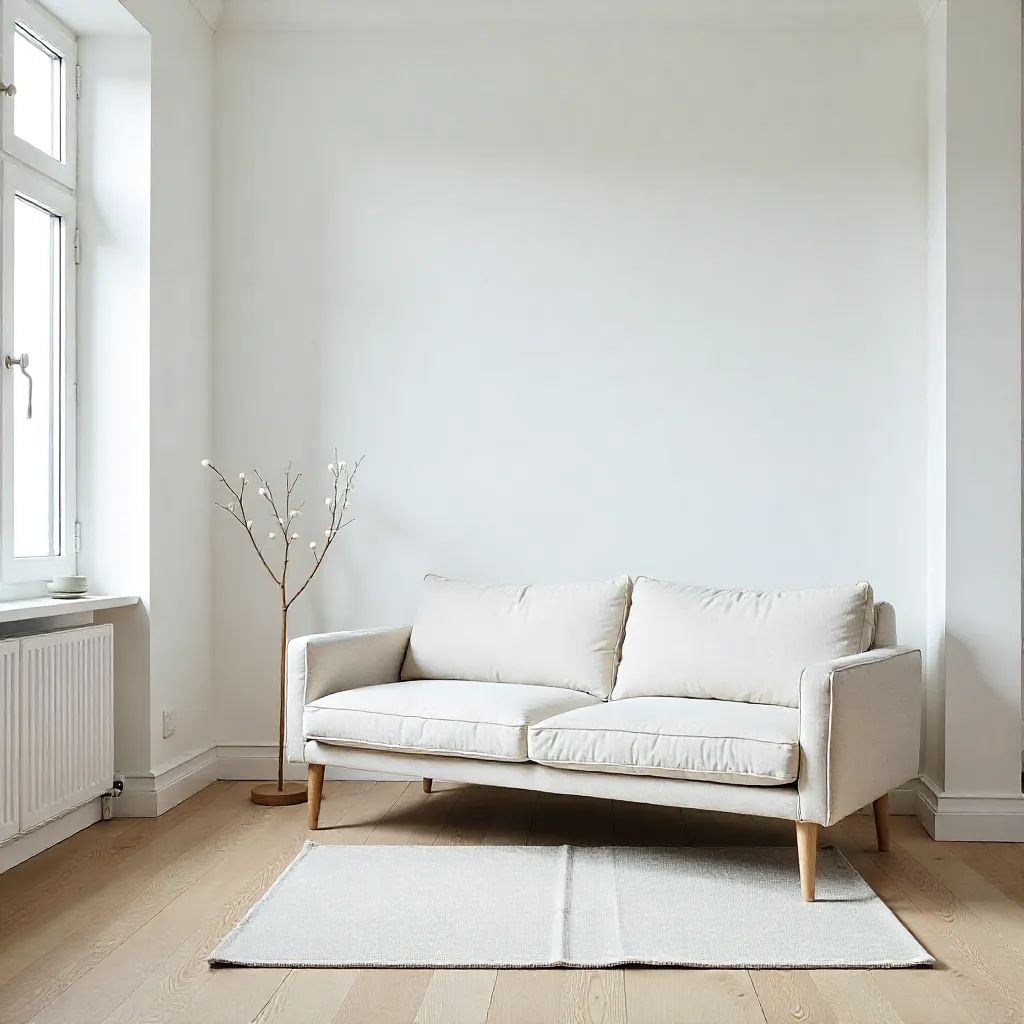 Peaceful Scandinavian interior with plants